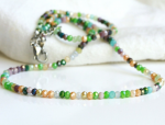 Damen Halskette Perlenkette grün Kette bunt minimalistisches Geschenk für sie